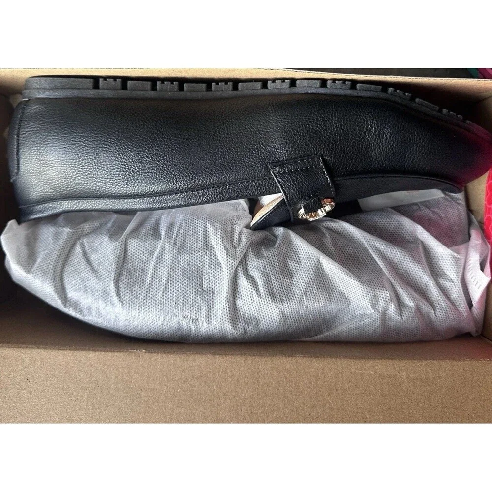 COOL COSER C Women’s 9.5 Wide Black Loafers Rhinestone Horsebit Flats NIB